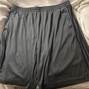 adidas Men's Dark Gray Athletic Shorts with Triple Stripe